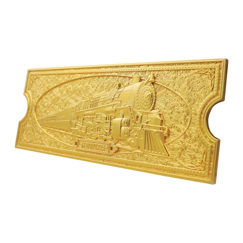 Der Polarexpress Replik Train Ticket 24k Gold Plated Limited Edition