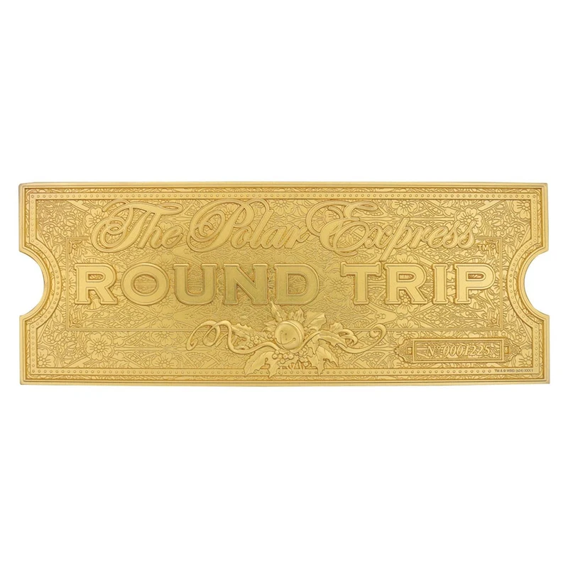 Der Polarexpress Replik Train Ticket 24k Gold Plated Limited Edition