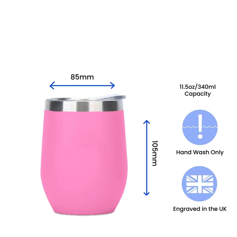 Engraved Neon Pink Insulated Travel Cup