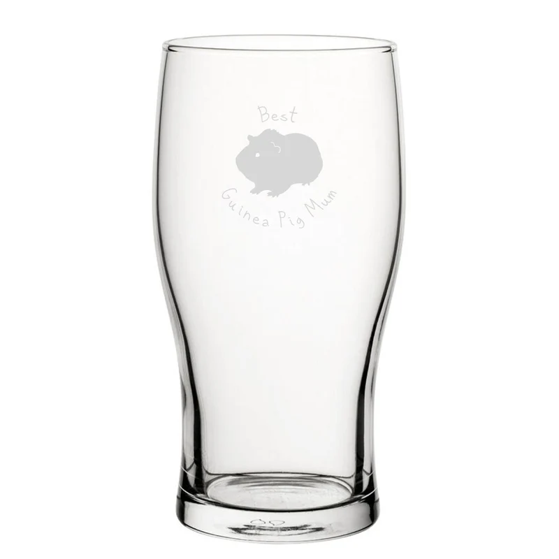 Best Guinea Pig Dad - Engraved Novelty Tulip Pint Glass
