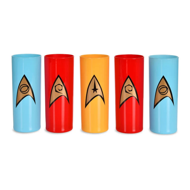Sternenflottenabzeichen Gläser 5er Set - Star Trek