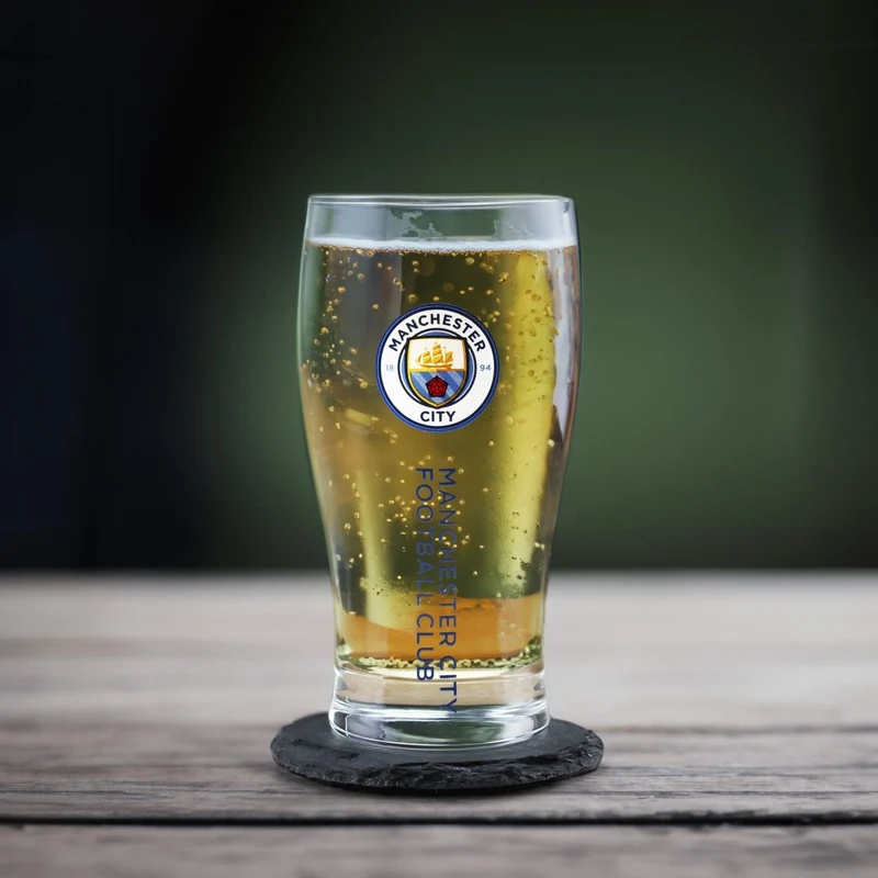 Engraved Manchester City 20oz Tulip Pint Glass, Gift Boxed