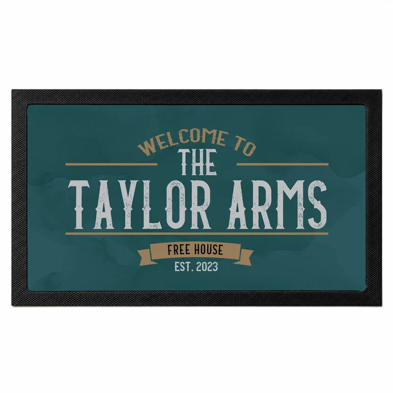 Personalised Vintage Home Bar Mat