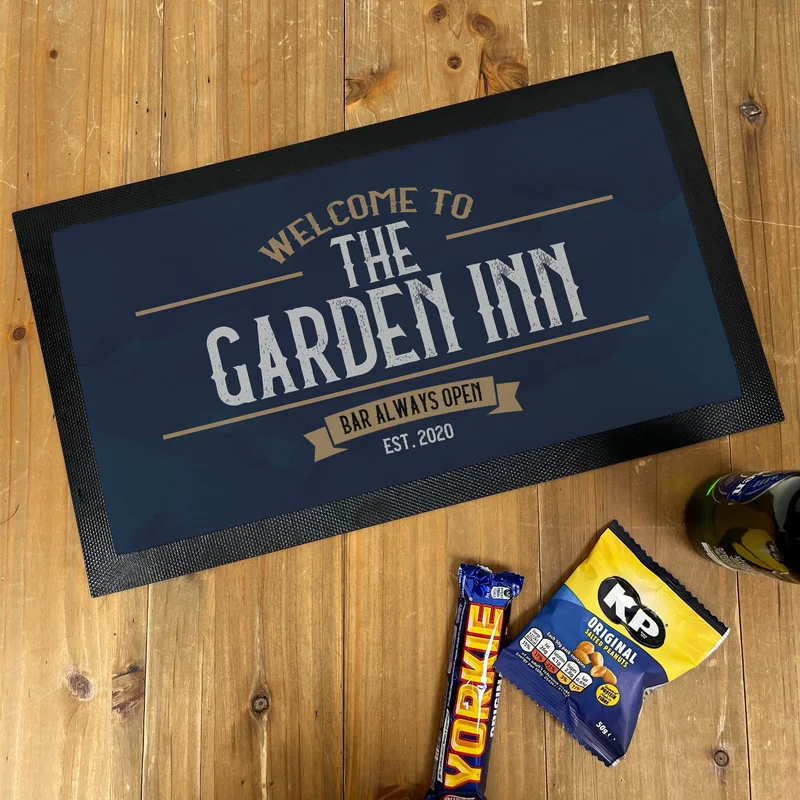Personalised Vintage Home Bar Mat