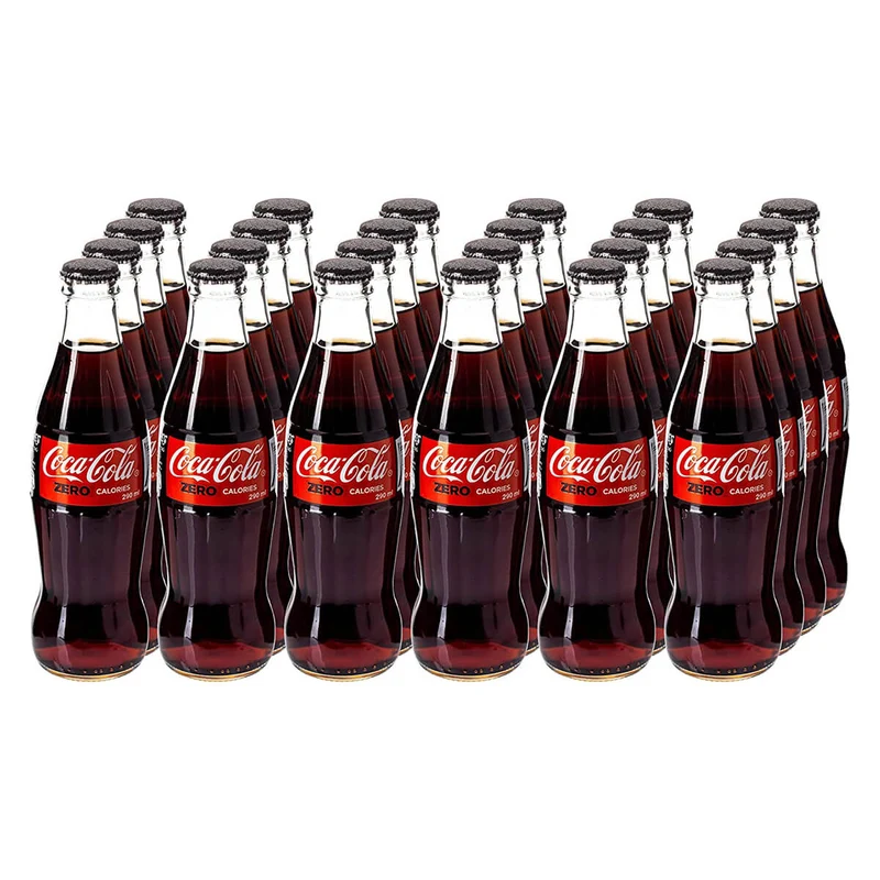 Coca Cola Zero Calories Soft Drink, Glass Bottle, UAE - 24 X 290ML | PROMOTION