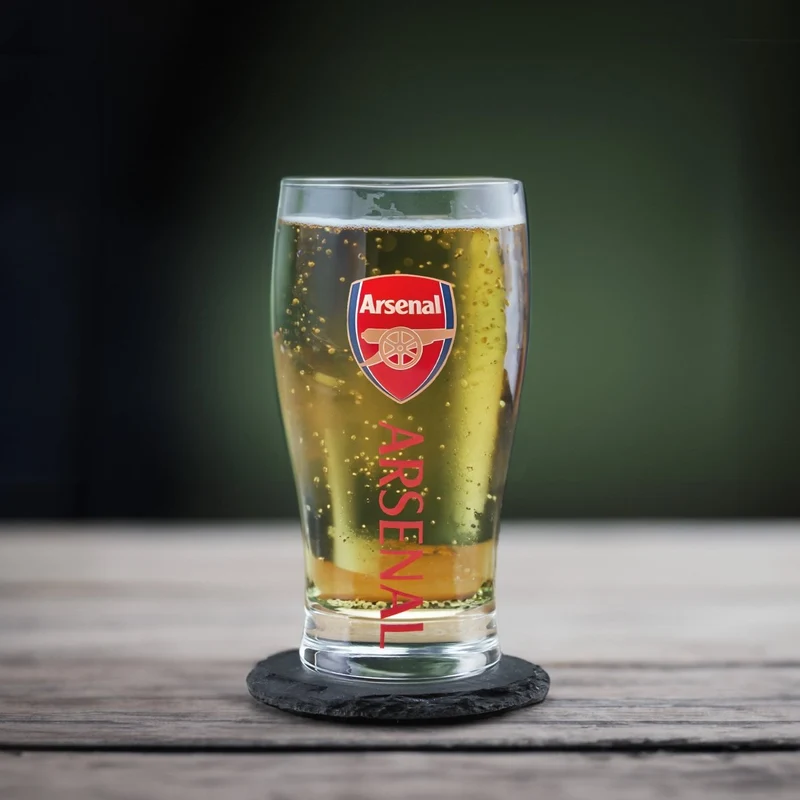 Engraved Arsenal 20oz Tulip Pint Glass, Gift Boxed