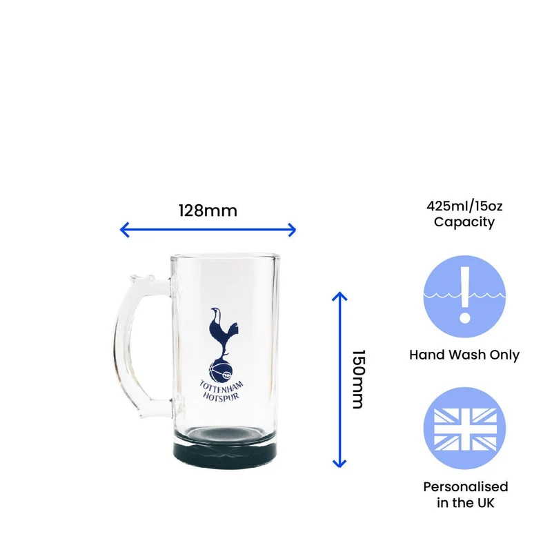 Engraved Official Tottenham Hotspur 20oz Beer Mug, Gift Boxed