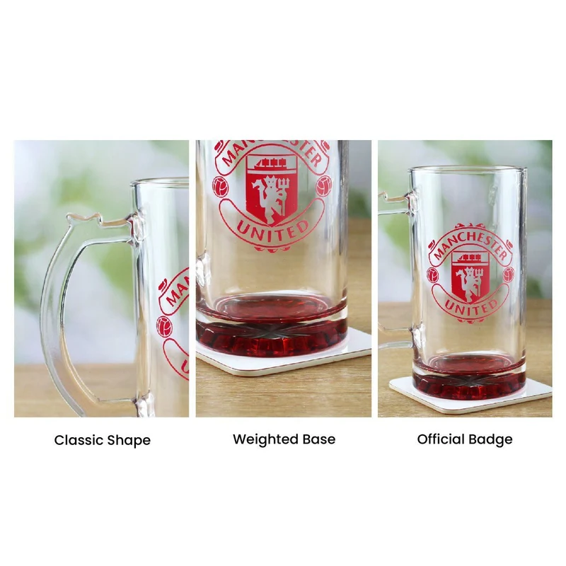 Engraved Official Manchester United 20oz Beer Mug, Gift Boxed