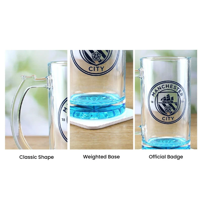 Engraved Official Manchester City 20oz Beer Mug, Gift Boxed
