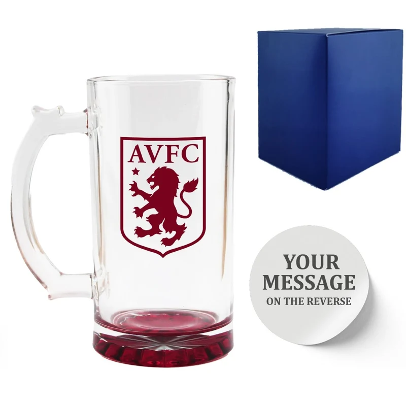 Engraved Official Aston Villa 20oz Beer Mug, Gift Boxed