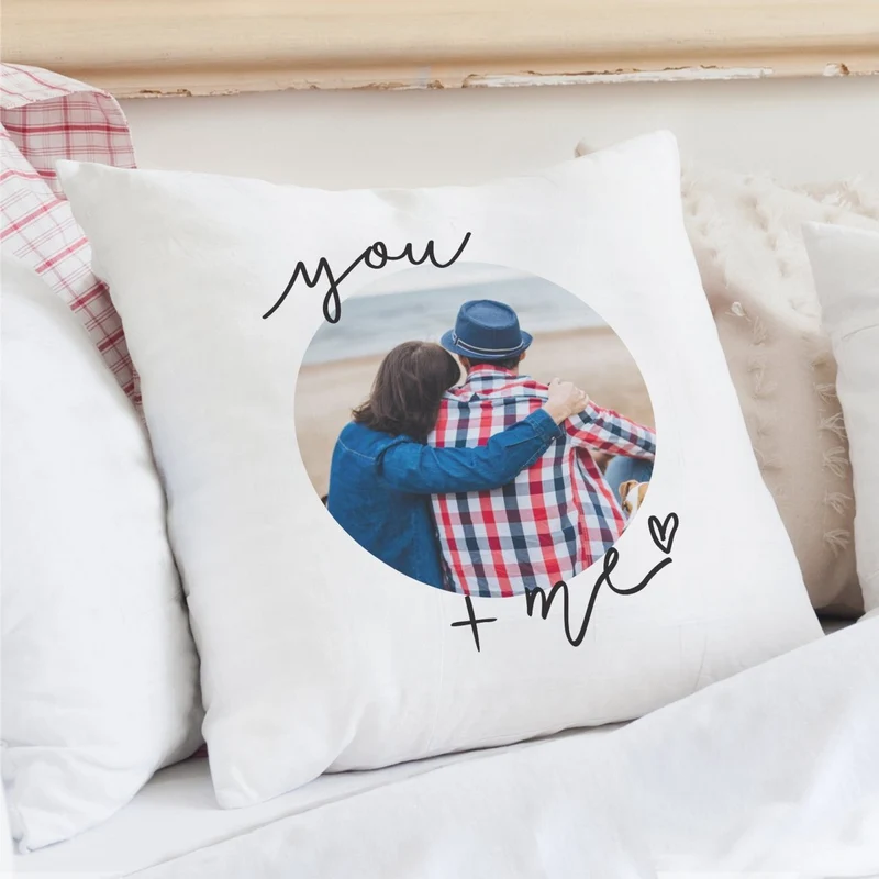 You & Me Photo Upload Cushion