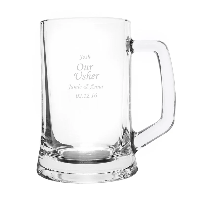 Engraved Personalised Glass Pint Stern Tankard
