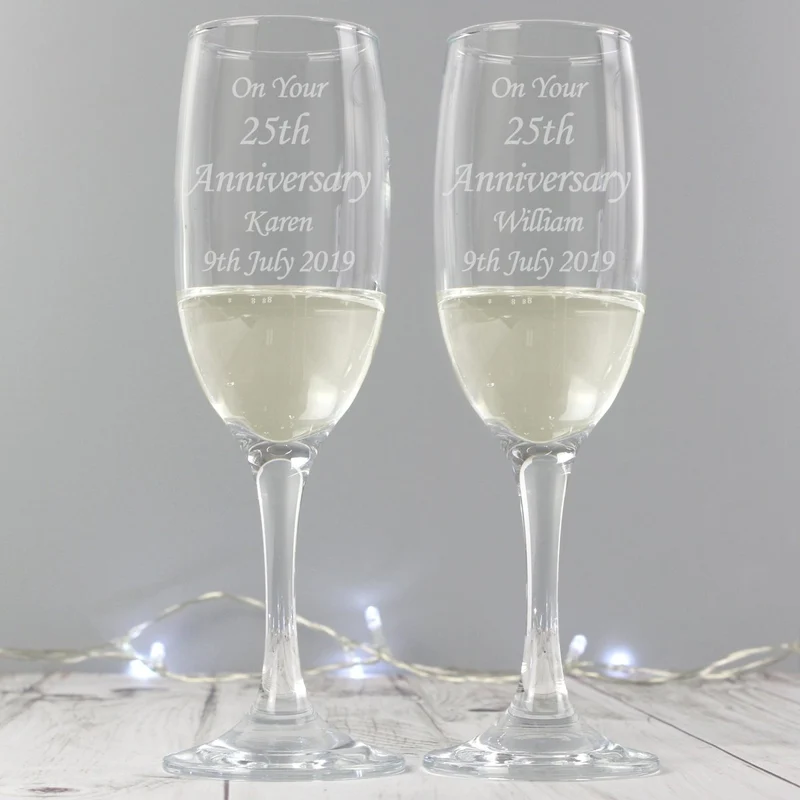 Personalised Celebration Pair Of Flutes With Gift Box