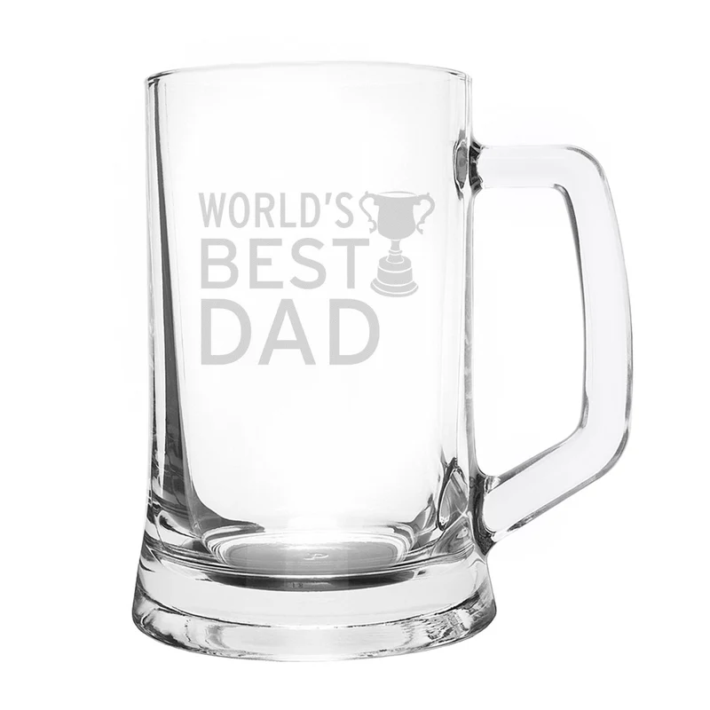 Personalised World's Best Dad Glass Tankard