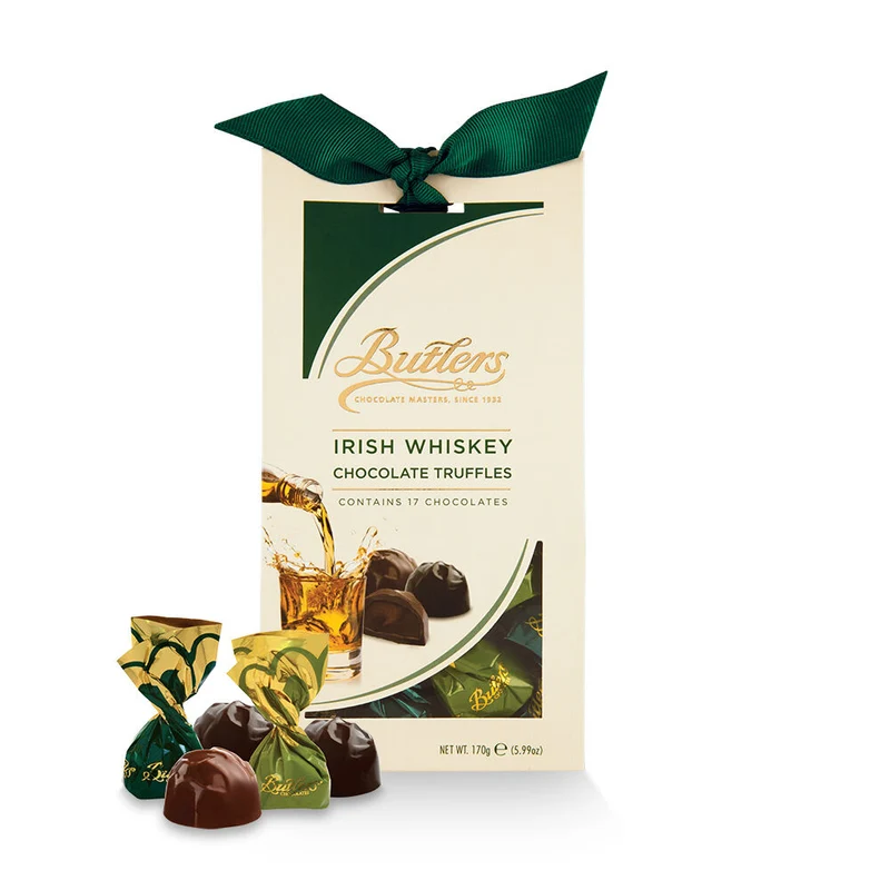 Butlers Milk Chocolate Truffles With Irish Whiskey In Tapered Box 170g