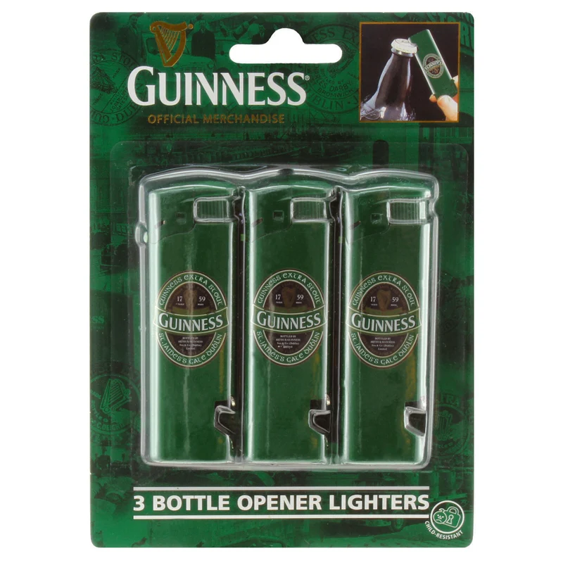 Bottle Opener Lighters (3 Pack) Guinness Ireland Collection