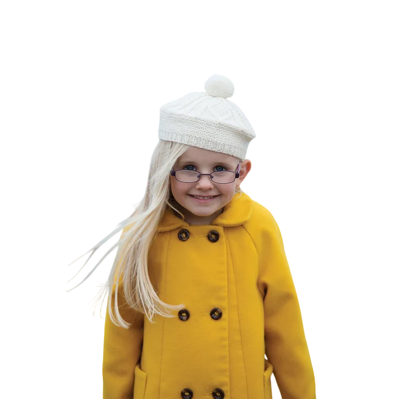 Kids Aran Wool Natural Beret