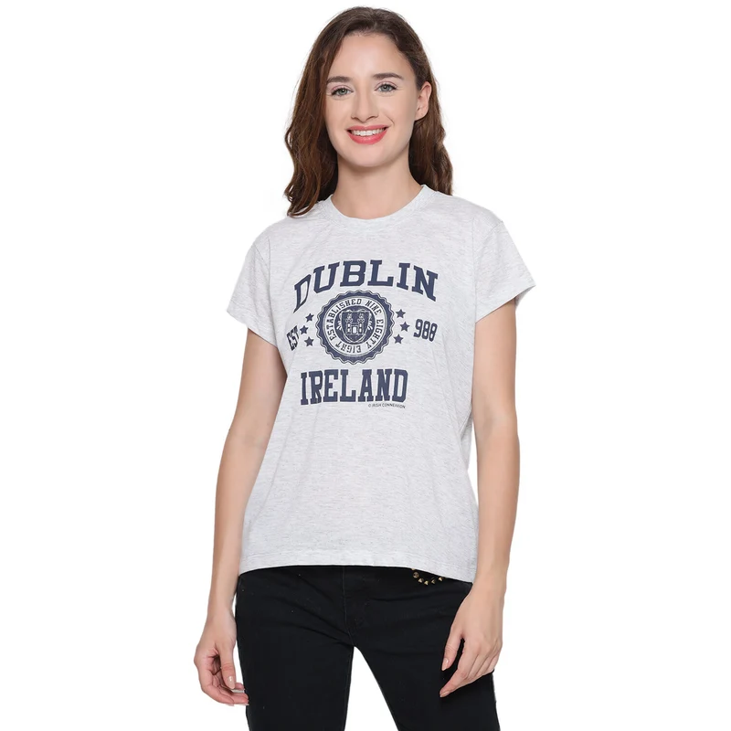 Women's Dublin Stamps T-Shirt Grey