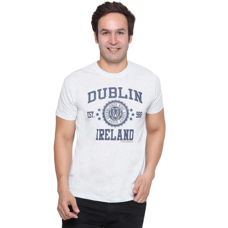 Men's Dublin Stamps T-Shirt Grey