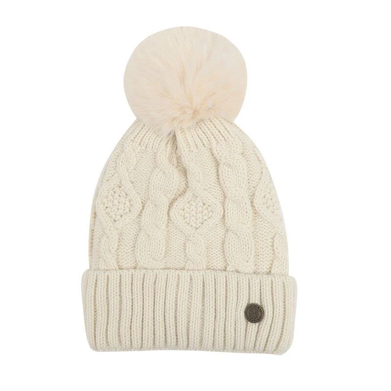 Celtic Weave Bobble Hat Cream