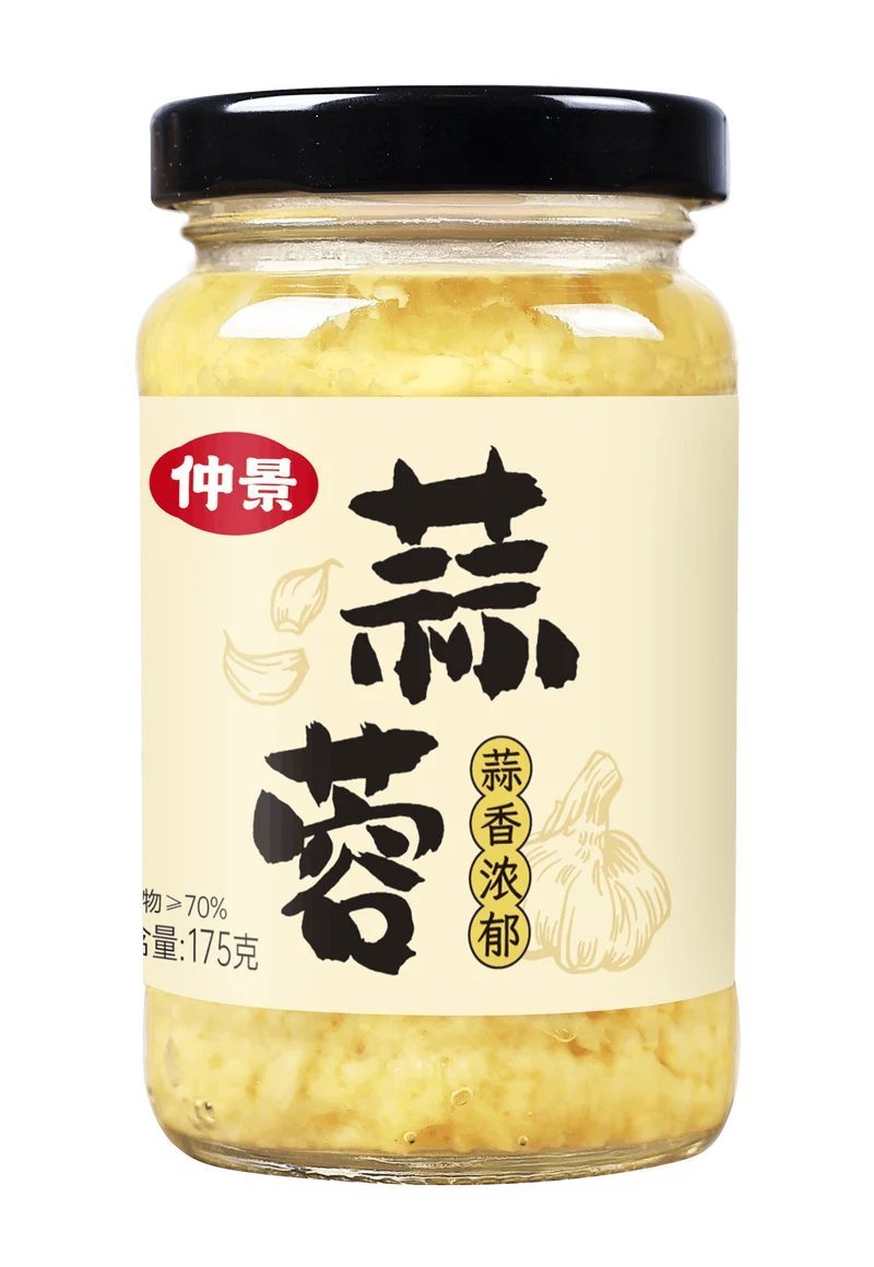 ZHONGJING Knoblauch gehackt und eingelegt 180G Würzige Knoblauchzutat