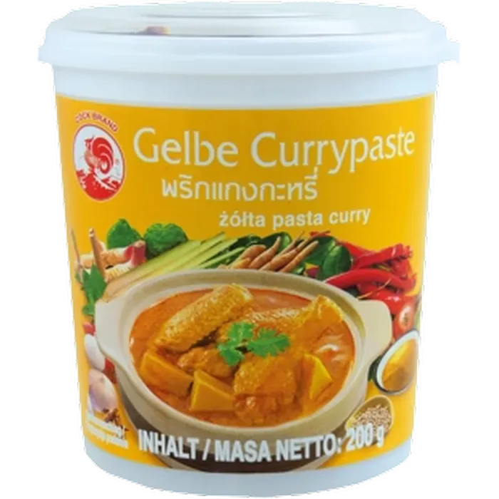 COCK BRAND Gelbe Curry Paste 200G Thai Currypaste