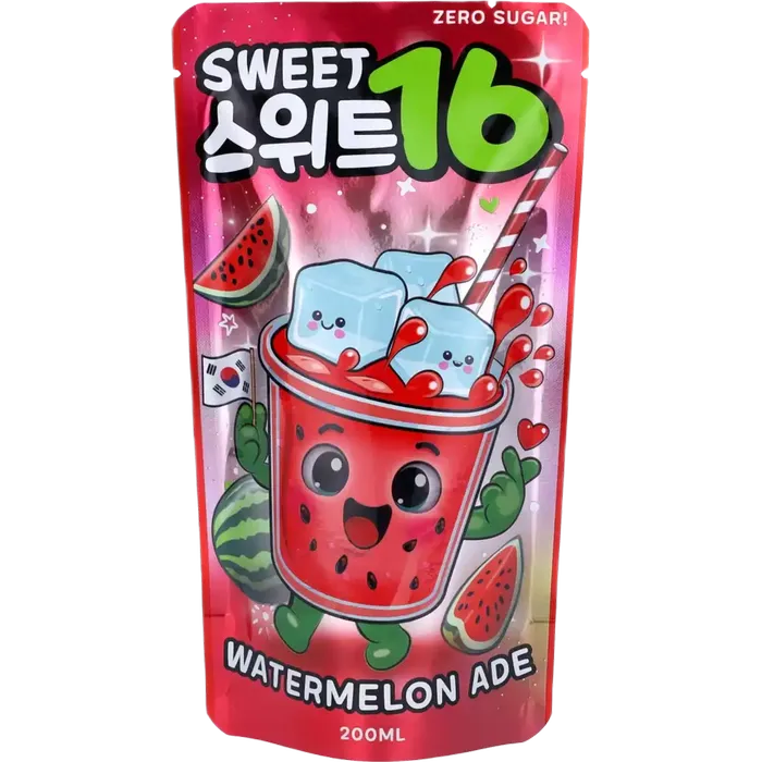 KR Sweet16 Watermelon Zero 200ML Koreanischer Wassermelonen Ade ohne Zucker