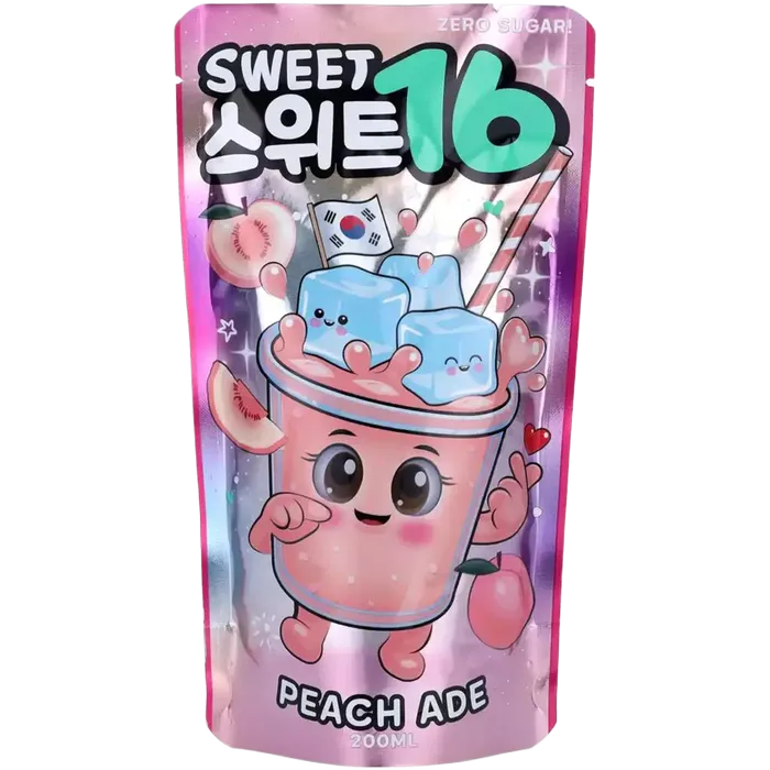 KR Sweet16 Peach Zero 200ML Koreanischer Peach Ade ohne Zucker