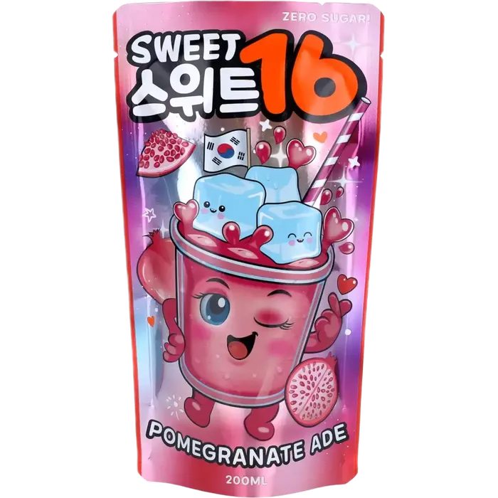 KR Sweet16 Pomegranate Zero 200ML Koreanischer Granatapfel Ade ohne Zucker