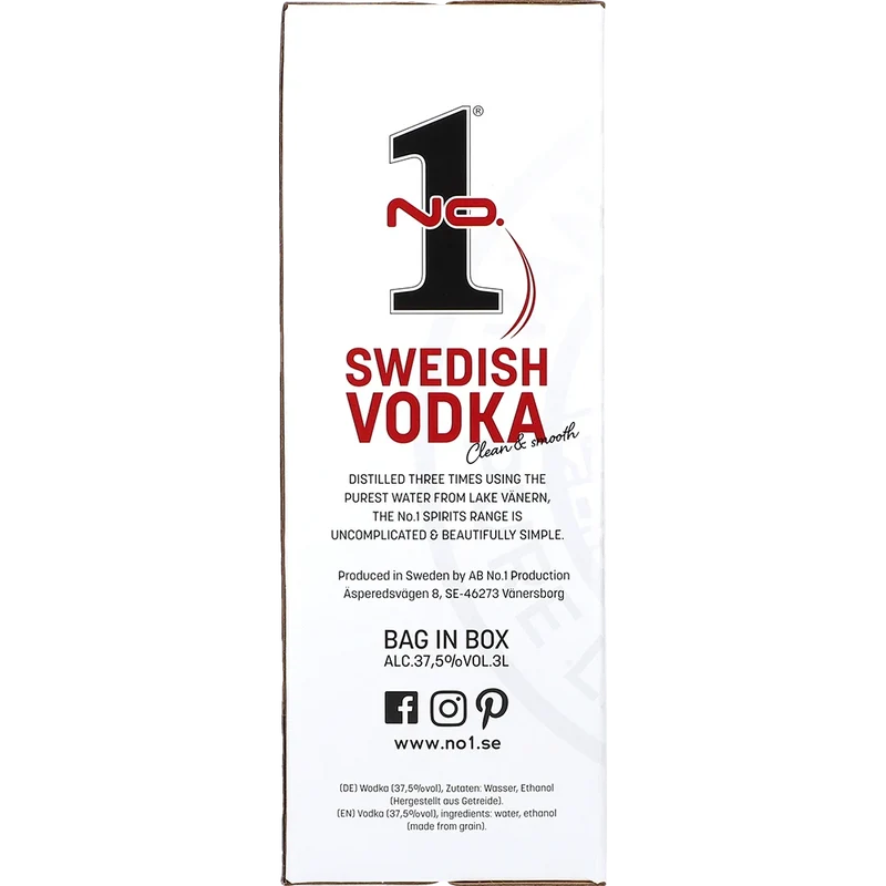 No. 1 Premium Vodka 37,5 % 3L BIB