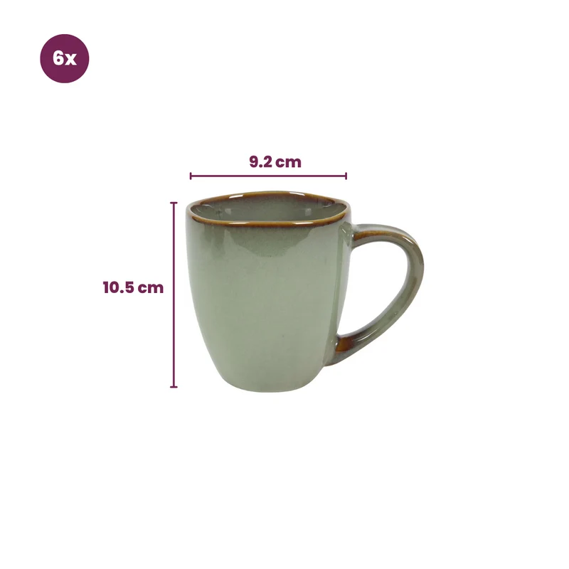 Cookinglife Tassen Sabi Grün 450 ml - 6 Stück