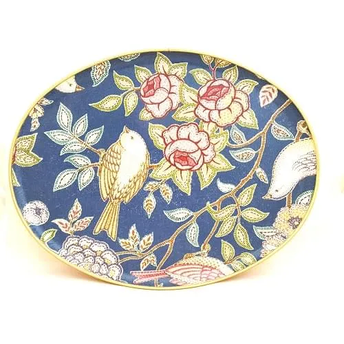 Keswick'S Heritage Midnight Pattern Oval Tray