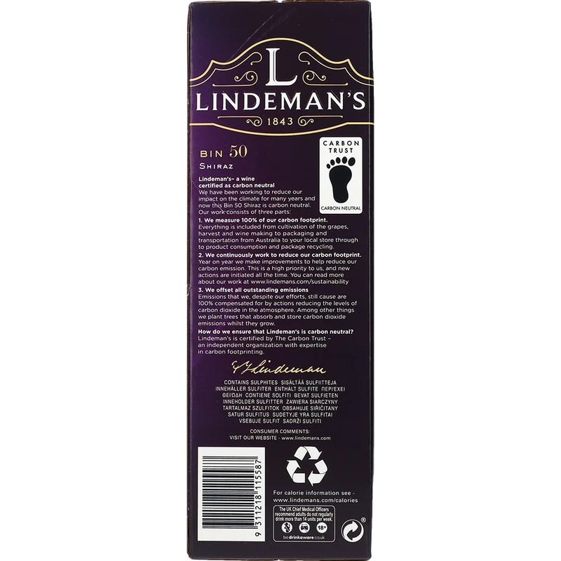 Lindeman's BIN 50 Shiraz 13,5 % 3L BIB