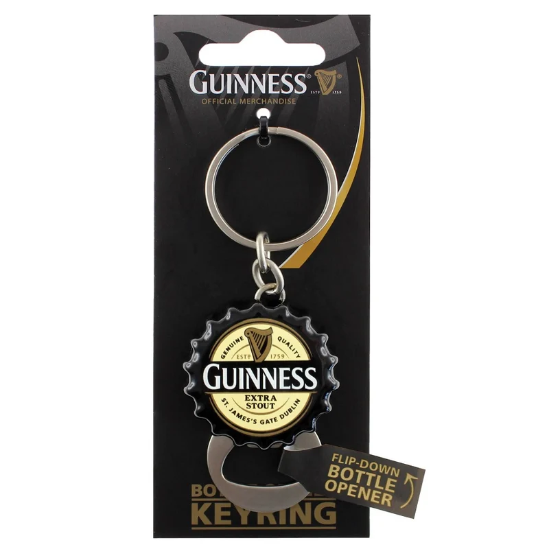 Guinness Bottle Opener Keyring - 3D Cap Flip Down