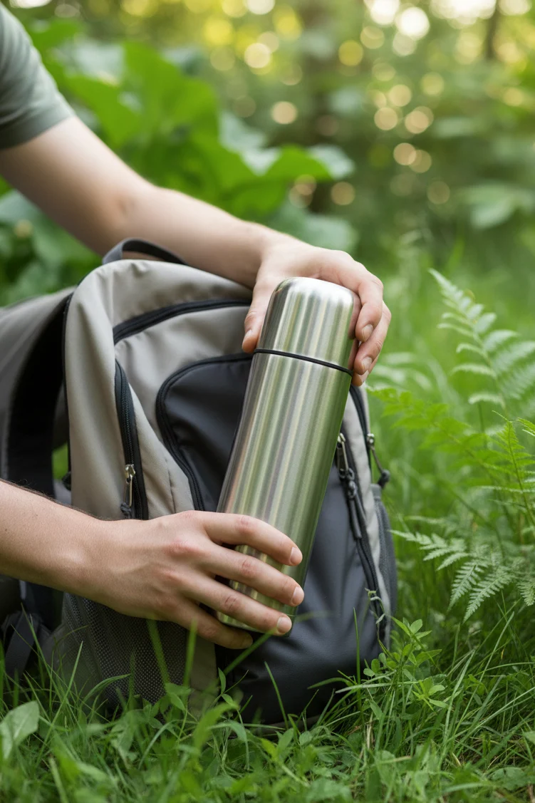 Cookinglife Thermosflasche Edelstahl 1 L - Doppelwandig Warm/Kalt - Unterwegs