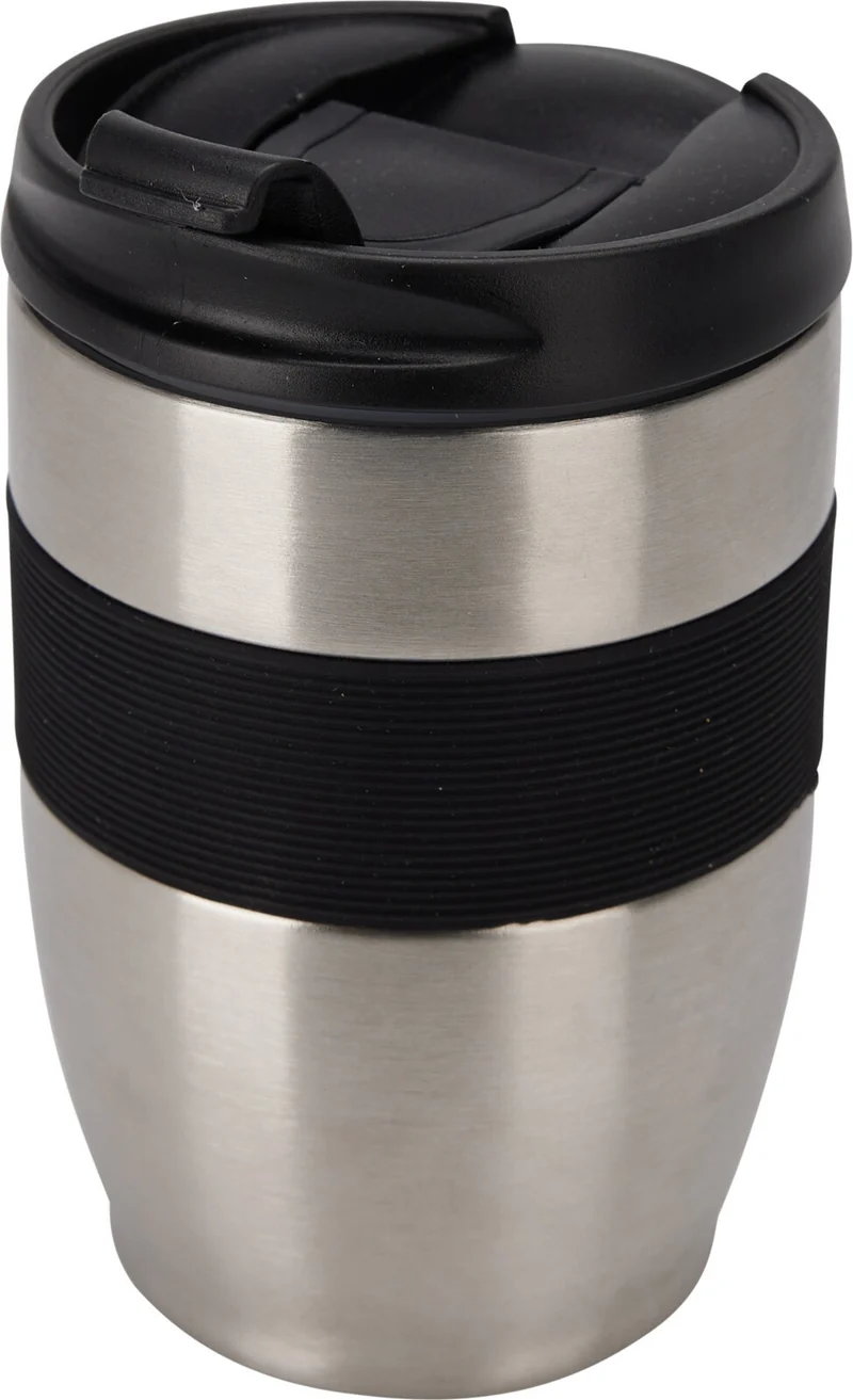 Cookinglife Thermobecher Edelstahl 300 ml - Isolierbecher To Go - Silber/Schwarz