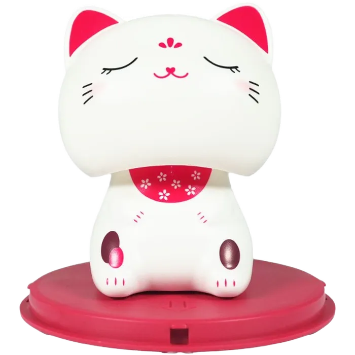 Glückskatze Solar Kawaii close eyes Ø7cm/H9cm