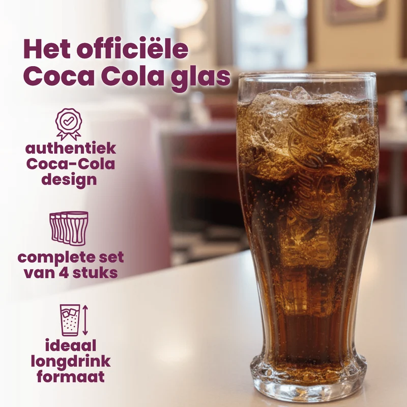 Coca-Cola-Gläser – Longdrinkgläser – Softdrinkgläser – Crown Cap – 350 ml – 4 Stück