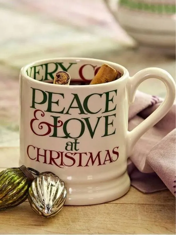 Emma Bridgewater Christmas Toast & Marmalade Peace & Love 1/2 Pint Mug