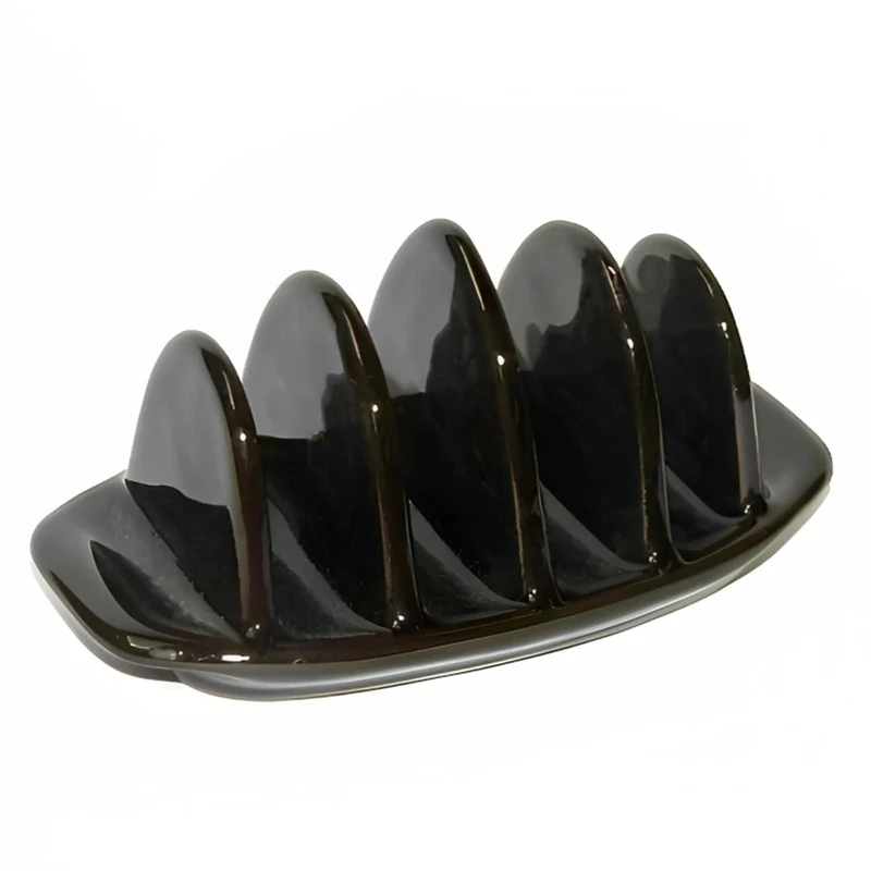 Cauldon Ceramics Hand Made Brown Betty Toast Rack in Traditional Rockingham Brown Glaze