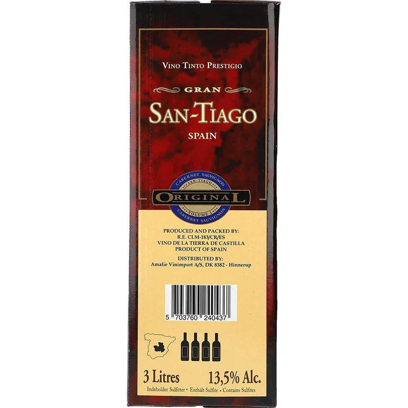 San Tiago Cabernet Sauvignon 13.5 % 3L BIB