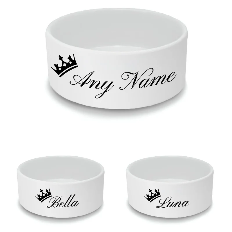 Personalised Pet Bowl with Royal Crown Design