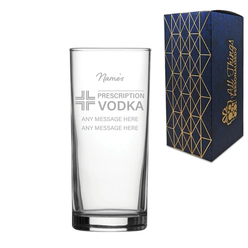 Engraved Vodka Glass, Personalised Prescription For Vodka Design