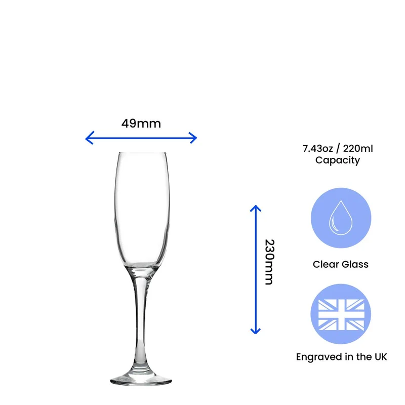 Personalised Engraved Graduation Champagne Flute with 'The Tassel was worth the Hassle' Design, Personalise with Any Name or Message