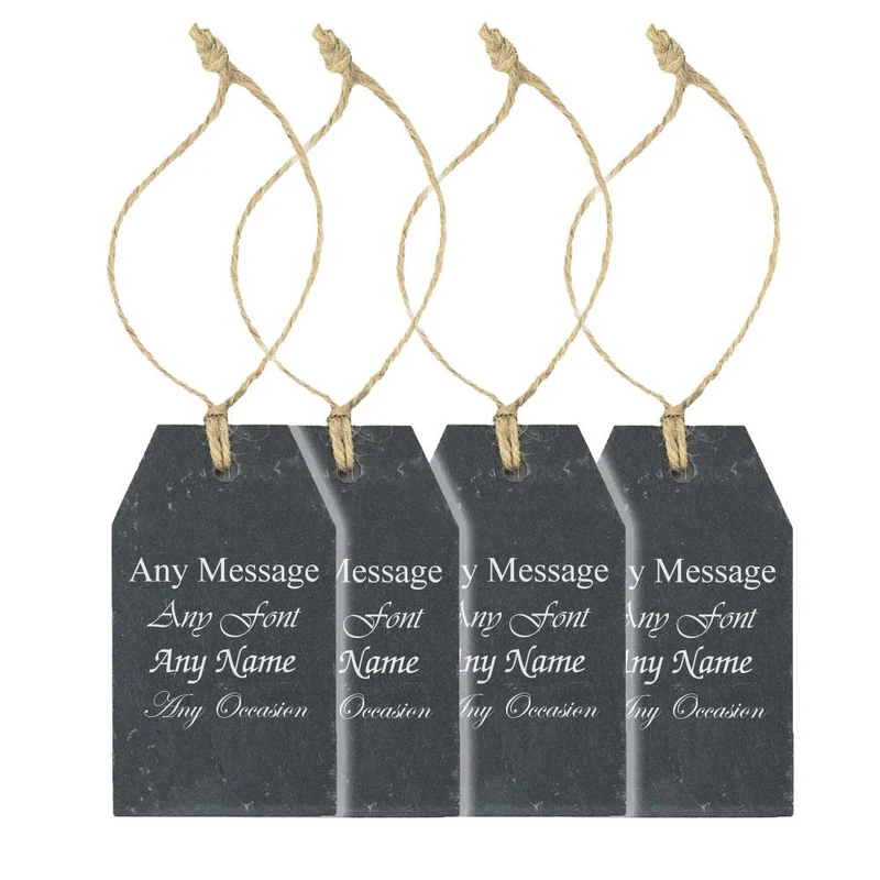 Personalised Engraved Natural Slate Hanging Tag