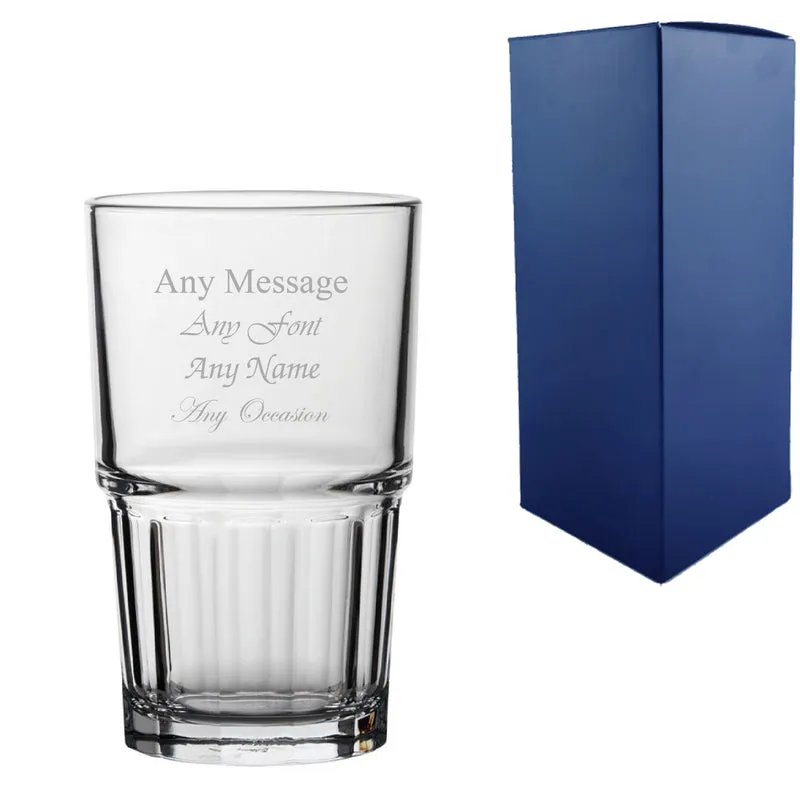 Engraved 10oz/295ml Next Stacking Toughened Hiball Glass, Any Message for Any Occasion
