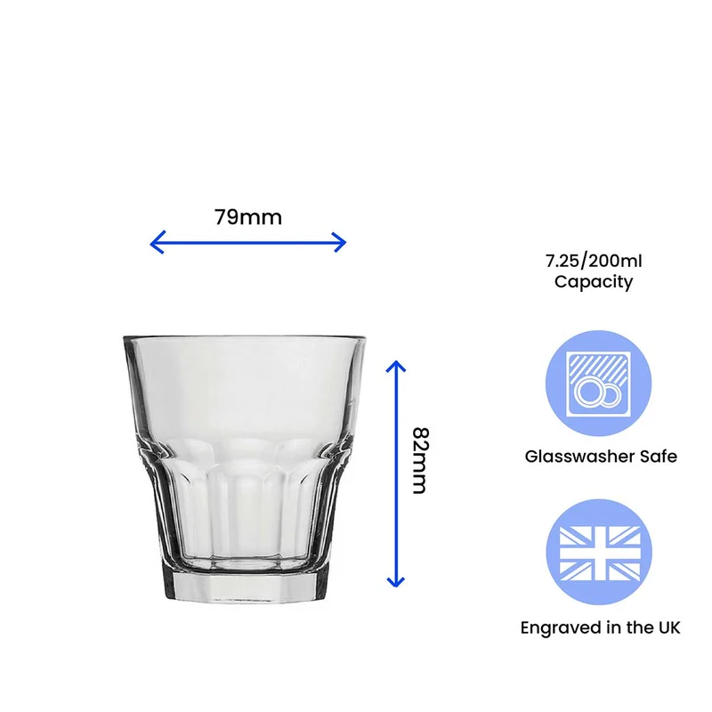 Engraved American Style Tumbler 7.25oz/214ml, Casablanca Glass, Any Message