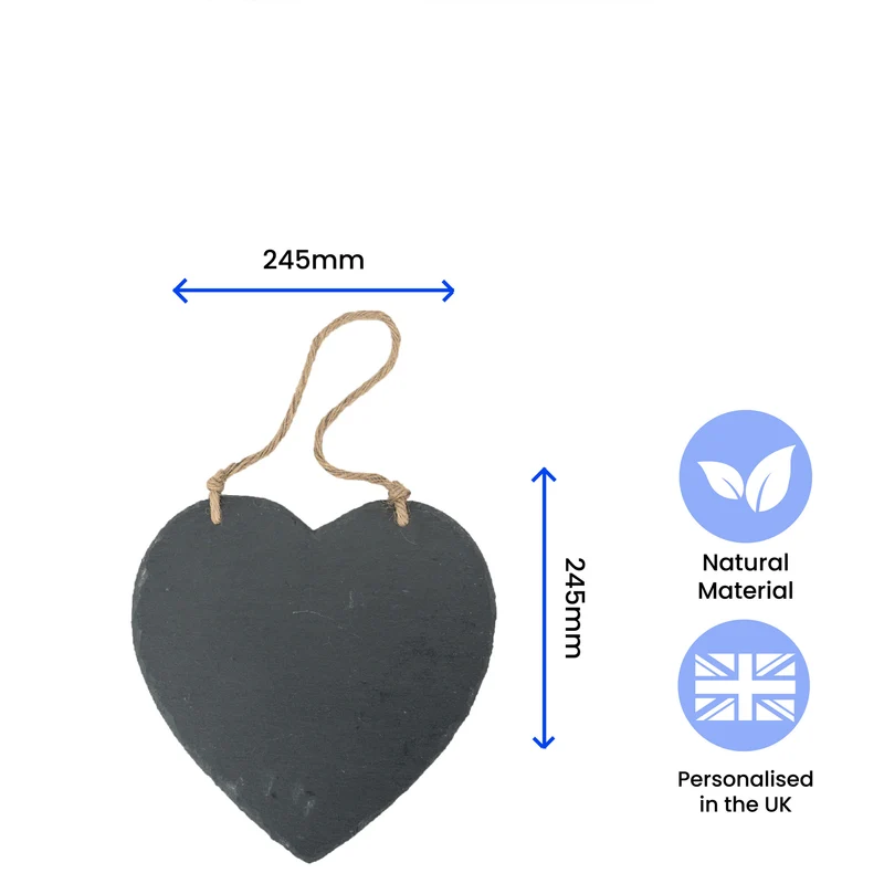 Engraved Hanging Heart Slate with You & Me, together forever Design