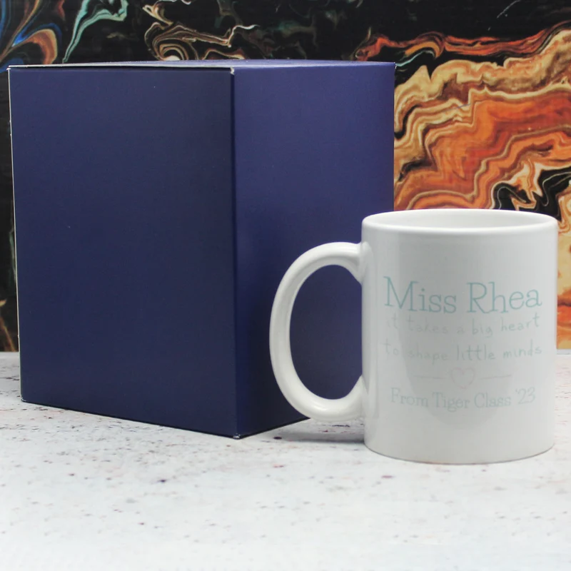 Printed Mug with A Big Heart shapes Little Minds Design
