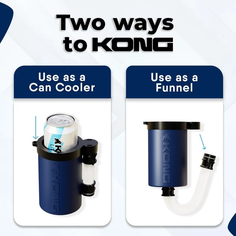Kong 2.0 Insulated Can & Bottle Cooler with Detachable Drinking Hose,Navy